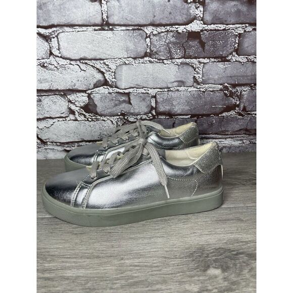 Sam Edelman Ethyl Silver Leather Casual Lace Up Sneakers Women Sz 4M US/36EU - Picture 7 of 16